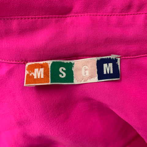 MSGM Size S Fuchsia Pleated Blouse