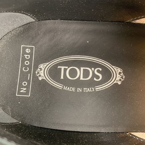 TOD'S Size 11 Black Leather Lace Up Shoes