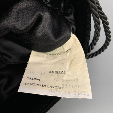 GIORGIO ARMANI Black Velvet Tassel & Crystal Strap Mini Bag