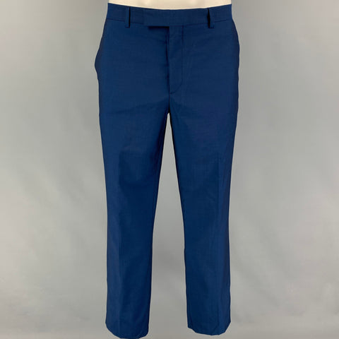 PAUL SMITH Size 42 Regular Blue Wool Notch Lapel Suit