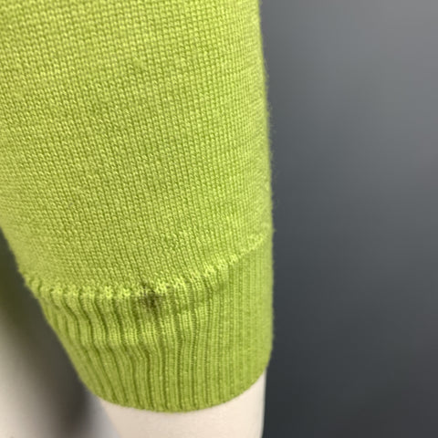 VALENTINO Size L Lime Green Wool Blend Cropped Cardigan