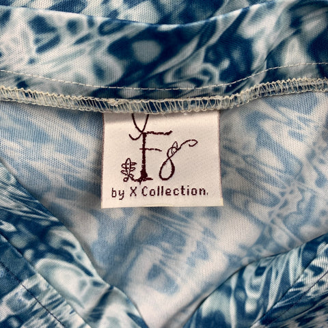 F8 Size S Blue Abstract Polyester Sleeveless T-shirt