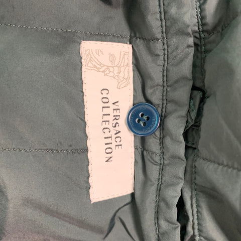 VERSACE COLLECTION Size 38 Green Wool Blend Belted Jacket
