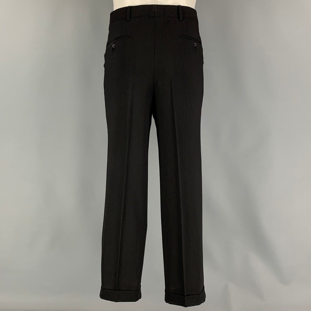 BOSS by HUGO BOSS Size 38 Short Black Virgin Wool Single breasted 34 29 Suit