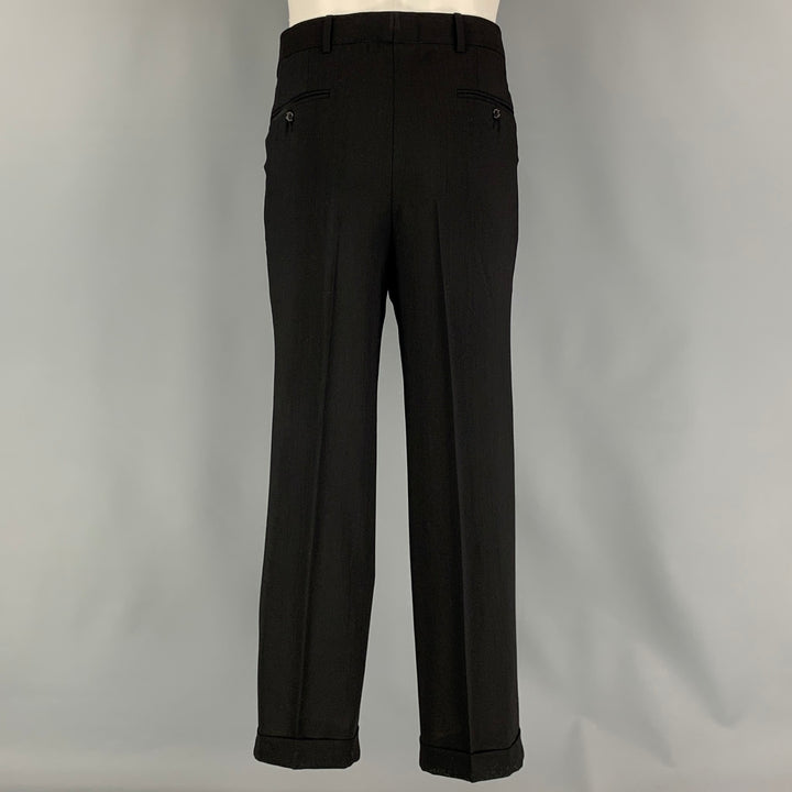 BOSS by HUGO BOSS Size 38 Short Black Virgin Wool Single breasted 34 29 Suit