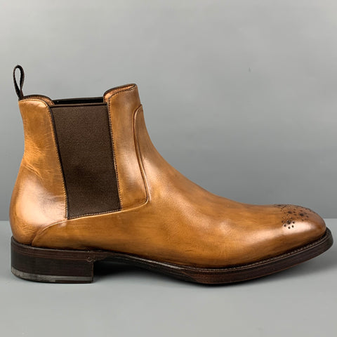 PAUL STUART Size 11 Tan Antique Leather Pull On Boots