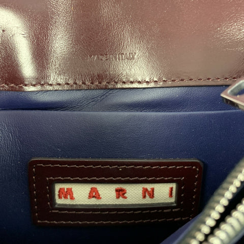 MARNI Burgundy Leather Cross Body Handbag