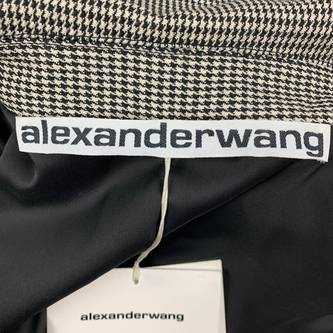ALEXANDER WANG SS 19 Size M Black White Yellow Houndstooth Smiley Face Jacket