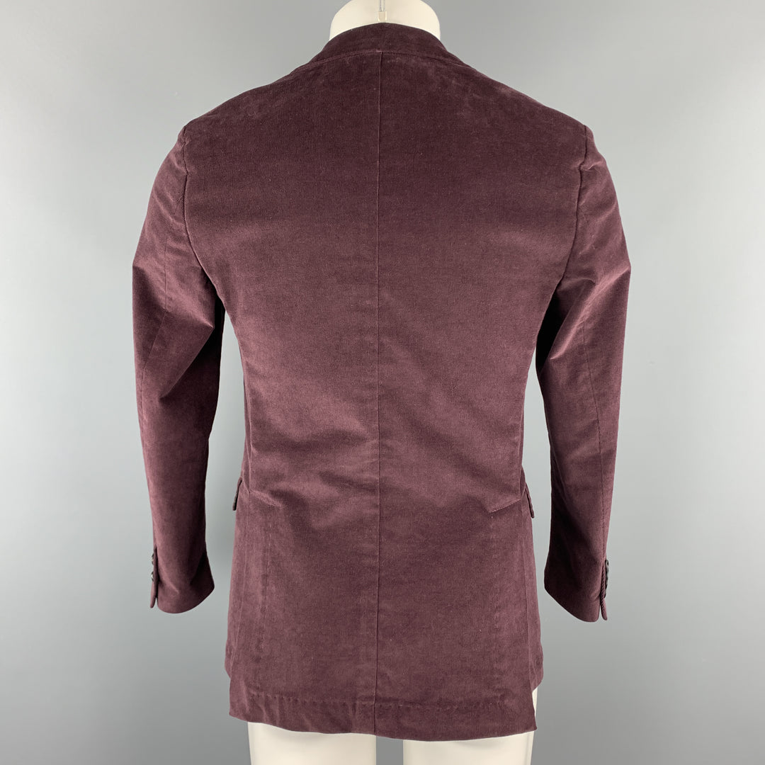 MESSAGERIE Bordeaux Taille 36 Manteau de sport en velours côtelé coton/élasthanne à revers cranté