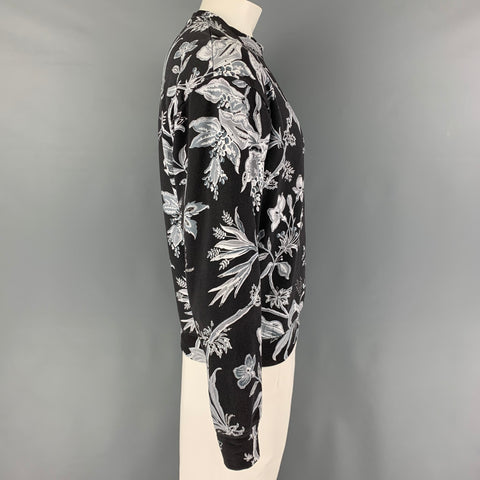 MCQ by ALEXANDER MCQUEEN Size M Black White Print Cotton Crew-Neck Pullover