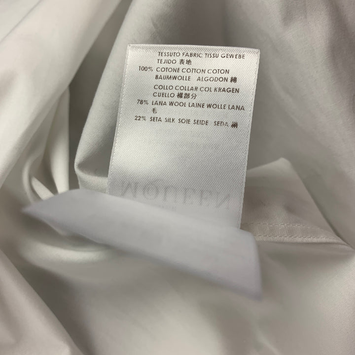 ALEXANDER MCQUEEN Size M White & Black Dots Cotton / Silk Long Sleeve Shirt