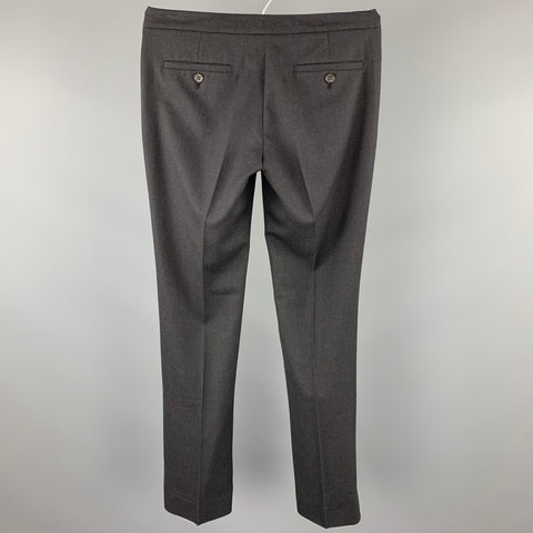 THEORY Size 0 Charcoal Wool / Spandex Straight Leg Dress Pants