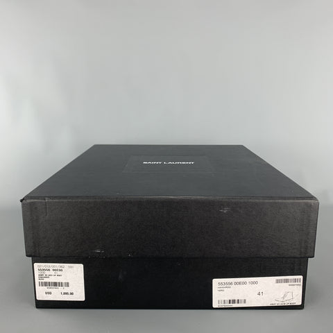 SAINT LAURENT Size 8 Black Leather ARMY 20 Ankle Boots