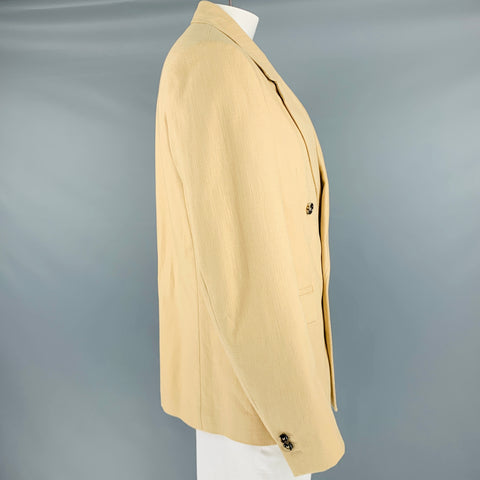 BOTTEGA VENETA Taille 42 Manteau de sport à revers cranté en coton tissé kaki