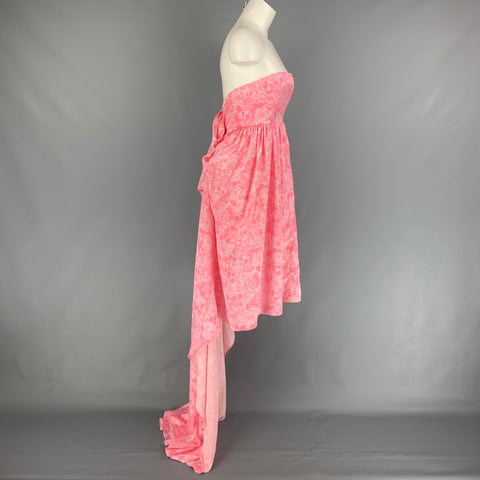 MAISON AMORY Vestido de cuento de hadas floral de poliéster blanco rosa talla S