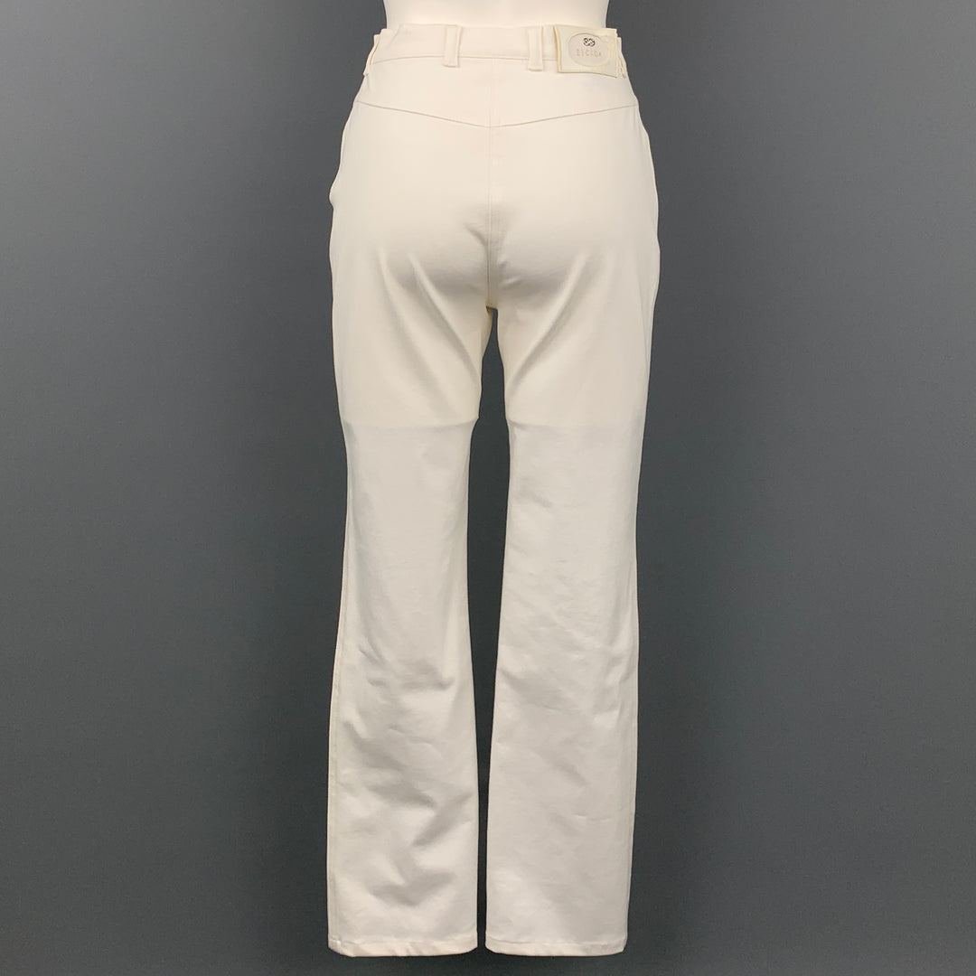 ESCADA Size 4 White Stretch Cotton Dress Pants