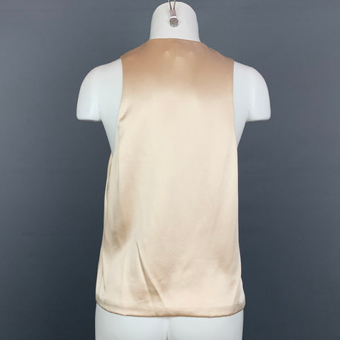 DOO. RI Taille 6 Blouse sans manches en satin de soie doré