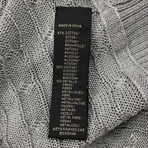 RALPH LAUREN Black Label Size S Silver Cotton Blend Open Front Cardigan