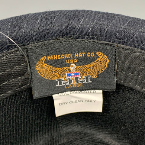 HENSCHEL HAT CO. Size L Black Stripe Polyester Fedora Hat