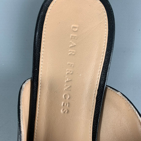 DEAR FRANCES Zapatos planos de piel de oveja de color negro y marrón, talla 8