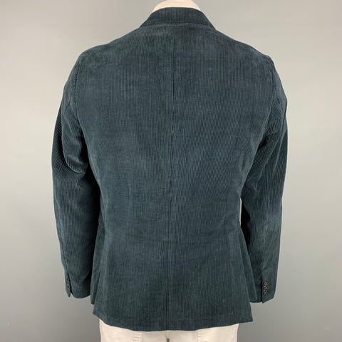 PAUL SMITH Soho Fit Taille 44 Manteau de sport à revers cranté en velours côtelé vert forêt régulier