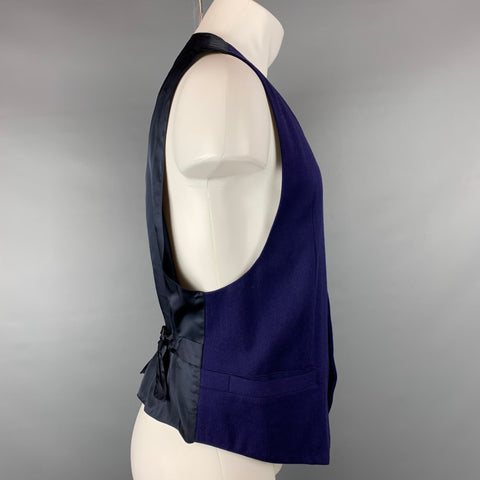 BYBLOS Size 42 Purple Wool Buttoned Vest