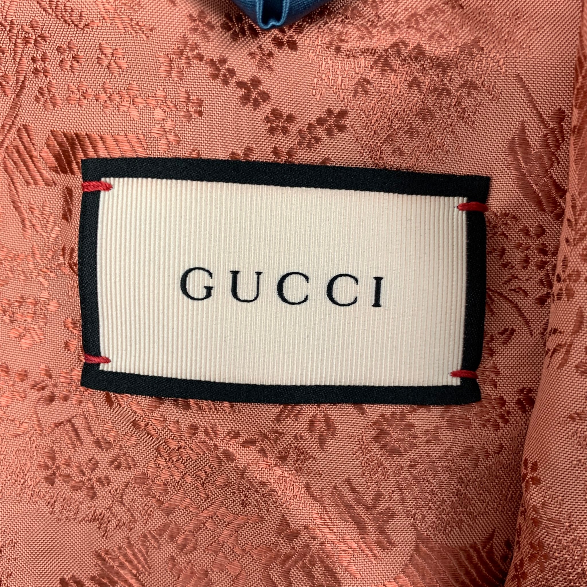 GUCCI Size 34 Multi-Color Floral & Koi Carp Embroidery Satin