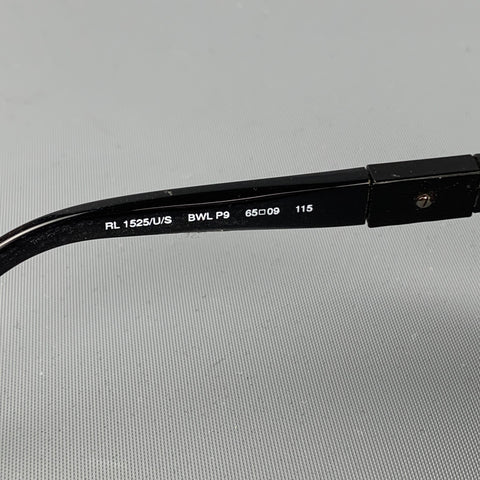RALPH LAUREN Black Metal Aviator Sunglasses