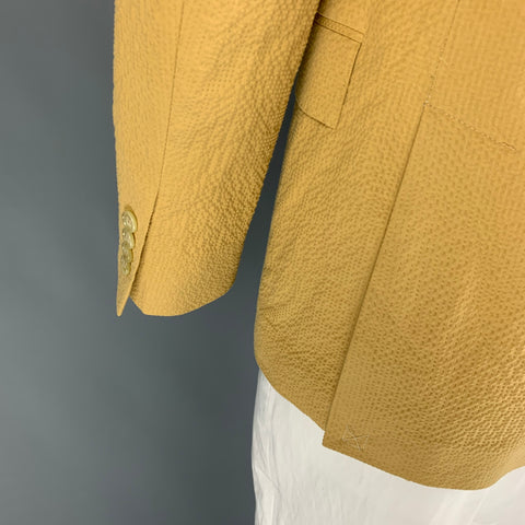 TODD SNYDER Size 40 Mustard Seersucker Cotton Sport Coat