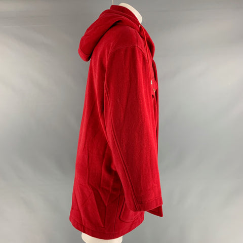 VERSACE JEANS COUTURE Size S Red Solid Wool Hooded Coat