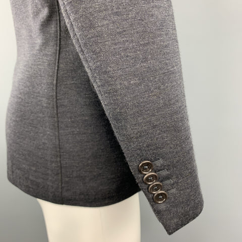 SALVATORE FERRAGAMO Taille 36 Charcoal Wool Blend Notch revers Poches Sport Coat Jacket