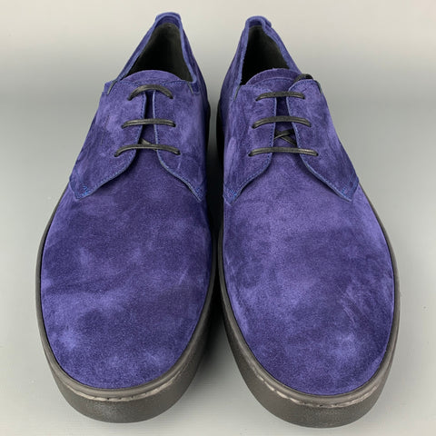 SALVATORE FERRAGAMO Size 11 Purple Suede Lace Up Shoes