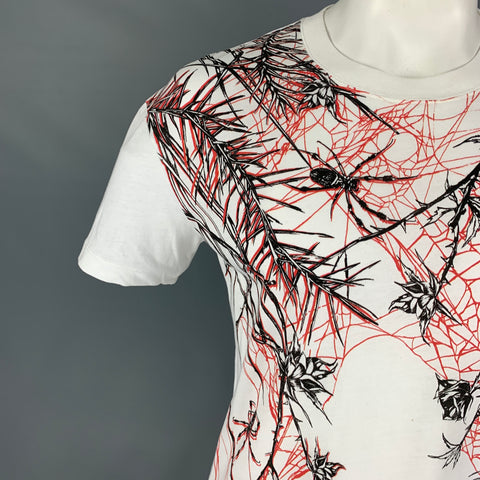 MCQ by ALEXANDER MCQUEEN Size L White Red Graphic Cotton T-shirt