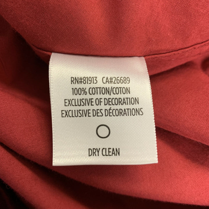 ROBERT GRAHAM Size XL Burgundy Embroidery Cotton Button Up Long Sleeve Shirt