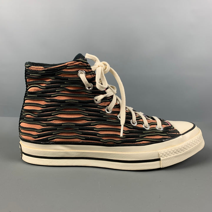 CONVERSE Size 8 Black Multi-Color High Top Sneakers