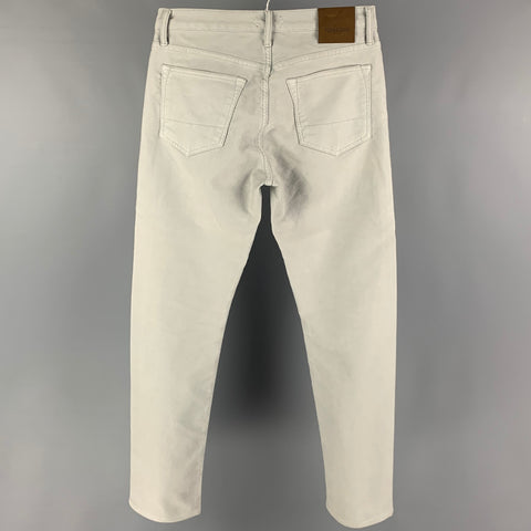 TOM FORD Size 31 Light Grey Cotton Straight Jeans
