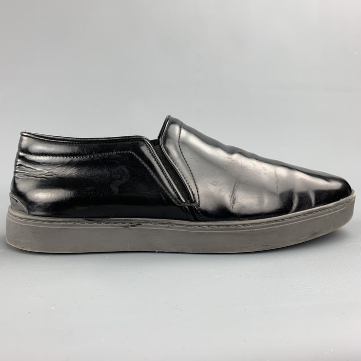 RAG & BONE Size 10 Black Leather Slip On Sneakers