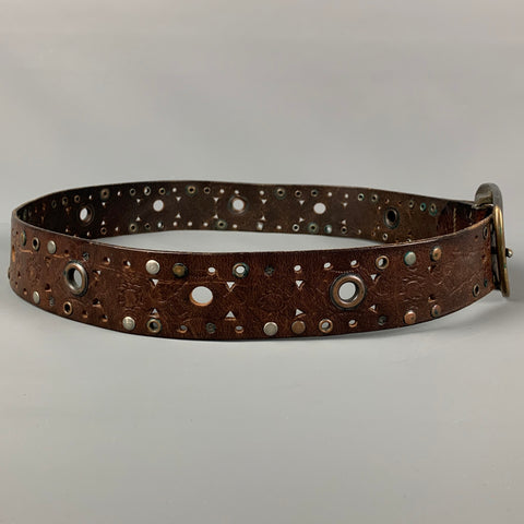 DSQUARED2 Size M Brown Perforated Leather Belt