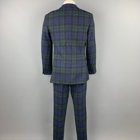 J CREW Size 38 Regular Blackwatch Plaid Harris Tweed Wool Notch Lapel Suit