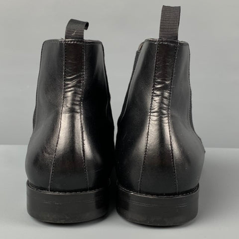 MEZLAN Size 8 Black Leather Chelsea Boots