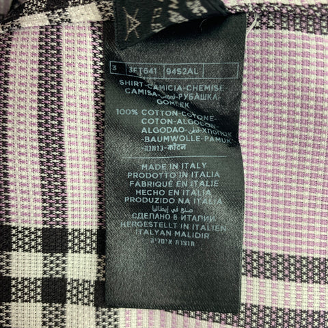 TOM FORD Size M Lilac Black White Plaid Cotton Long Sleeve Shirt