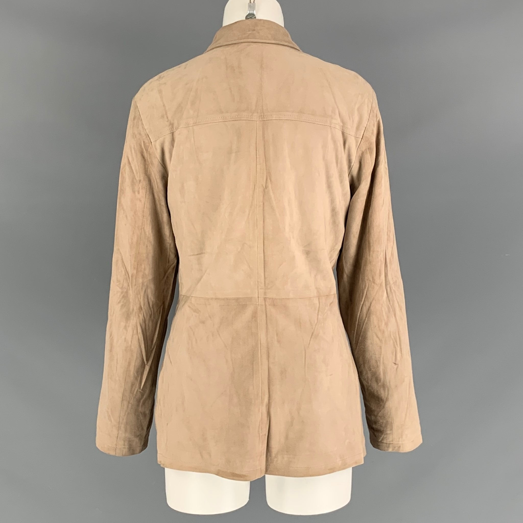 Givenchy Goat Suede Jacket in Brown Open Front Size 16W on sale