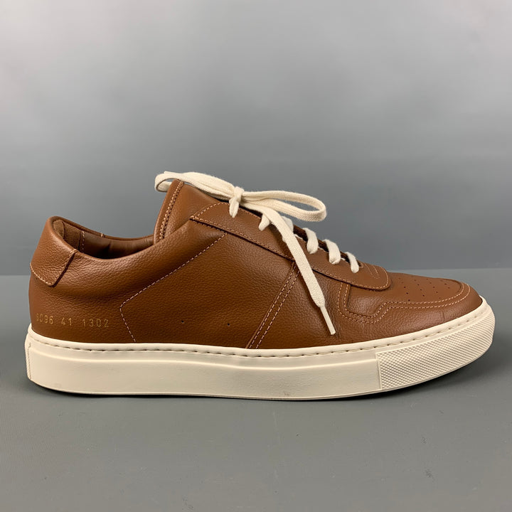 COMMON PROJECTS 'WOMAN by' Size 8 Tan Leather Low Top Sneakers