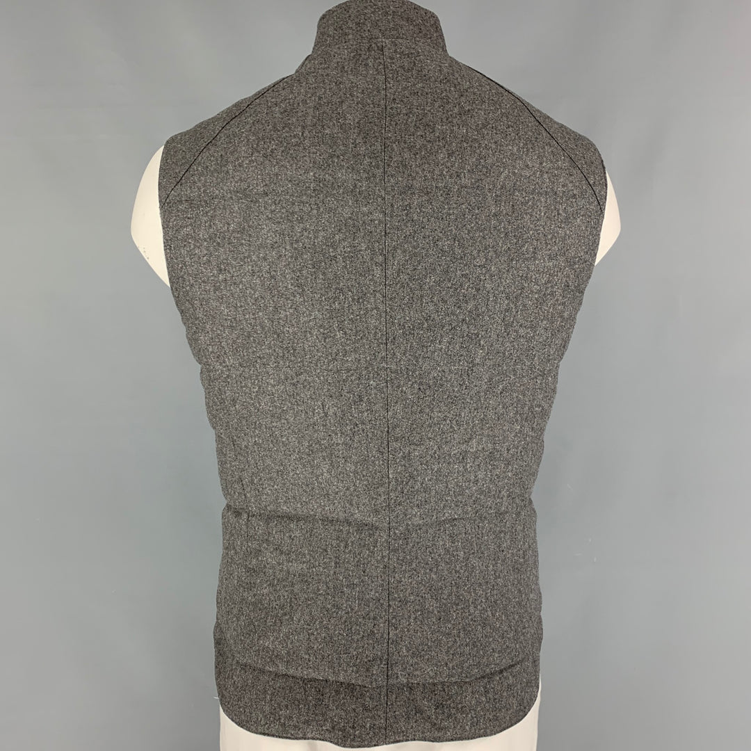 BRUNELLO CUCINELLI Size XL Grey Quilted Wool Cashmere Vest