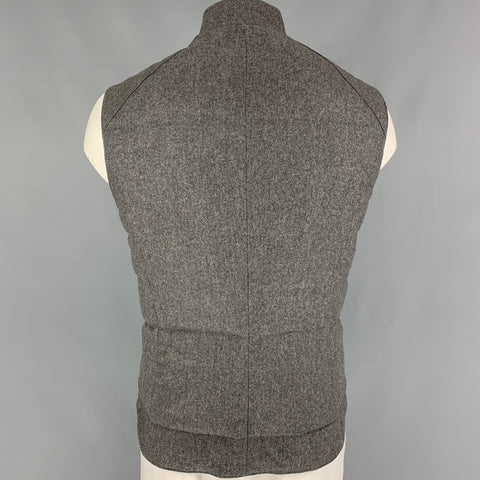 BRUNELLO CUCINELLI Size XL Grey Quilted Wool Cashmere Vest