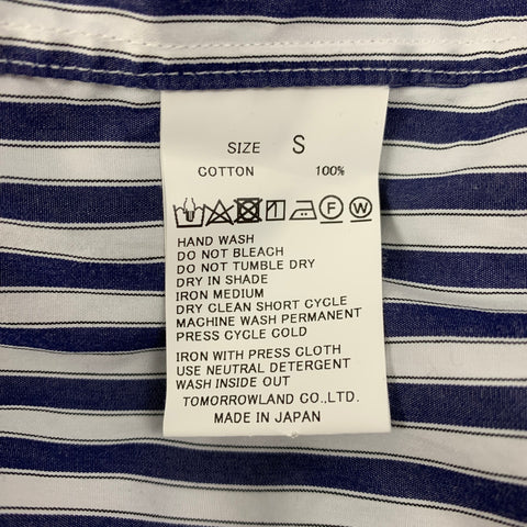 TOMORROWLAND Size S Blue White Stripe Cotton Long Sleeve Shirt