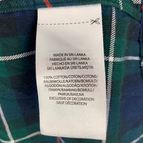 POLO by RALPH LAUREN Size S Green Blue Red Plaid Cotton Long Sleeve Shirt