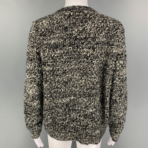 THE ELDER STATESMAN Size S Black White Cashmere Marbled Zip Up Cardigan - Womens