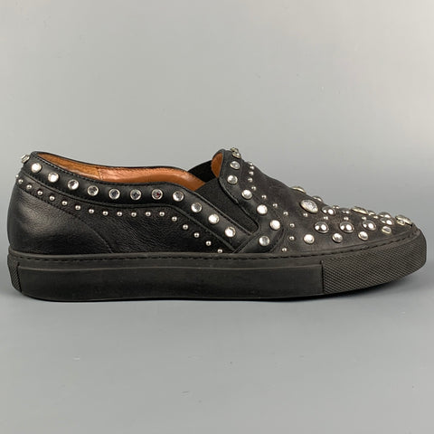 GIVENCHY Zapatillas sin cordones de cuero negro con tachuelas talla 7
