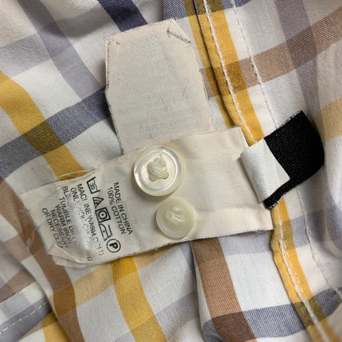 JACK SPADE Size XS Yellow White & Blue Checkered Cotton Long Sleeve Shirt